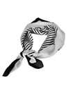 MONO SQUARE SCARF - white blk